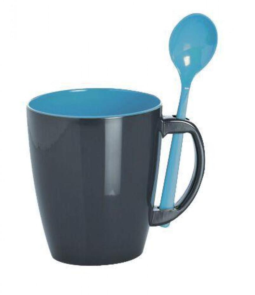 Gimex Grey Line Türkis Beker met lepel 4st