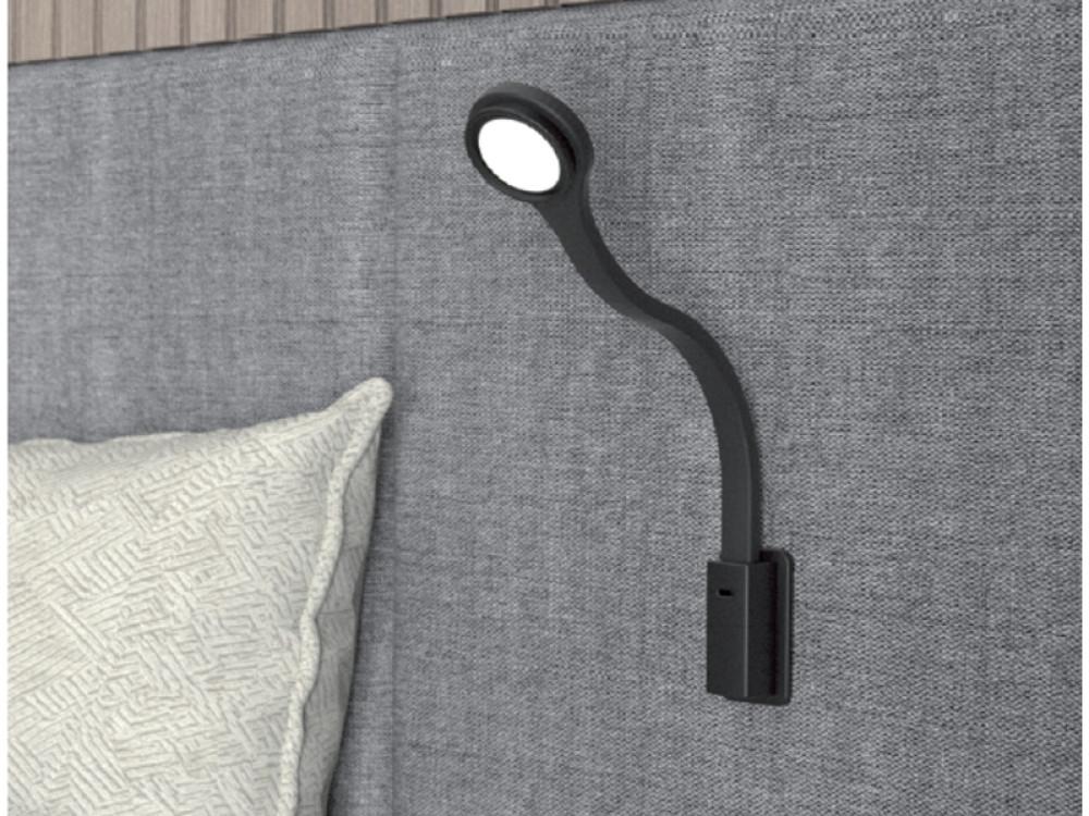 LED Lamp Zwanenhals R2 Flex Rond + USB-C Zwart
