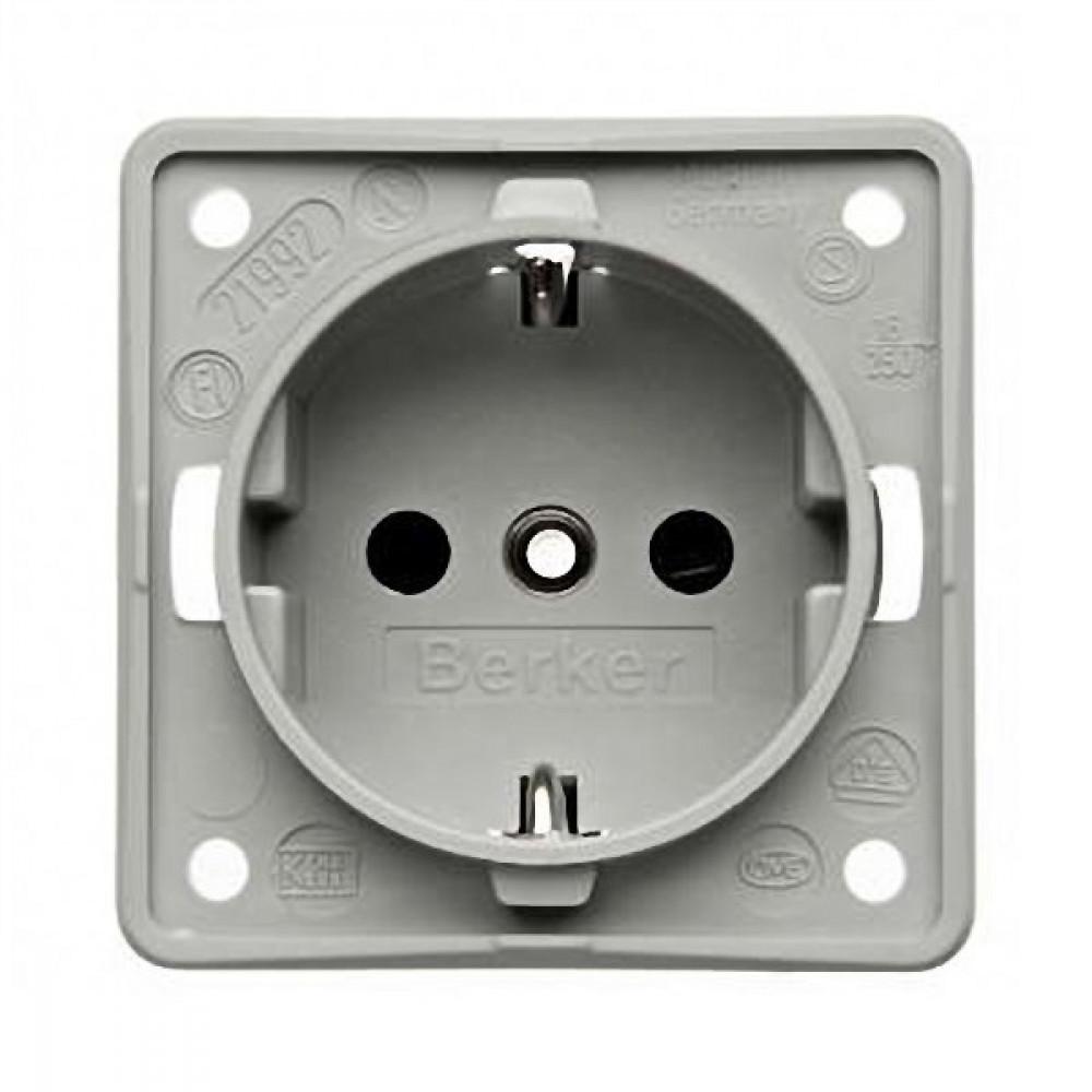 Berker Contactdoos 230V Inbouw Grijs Mat