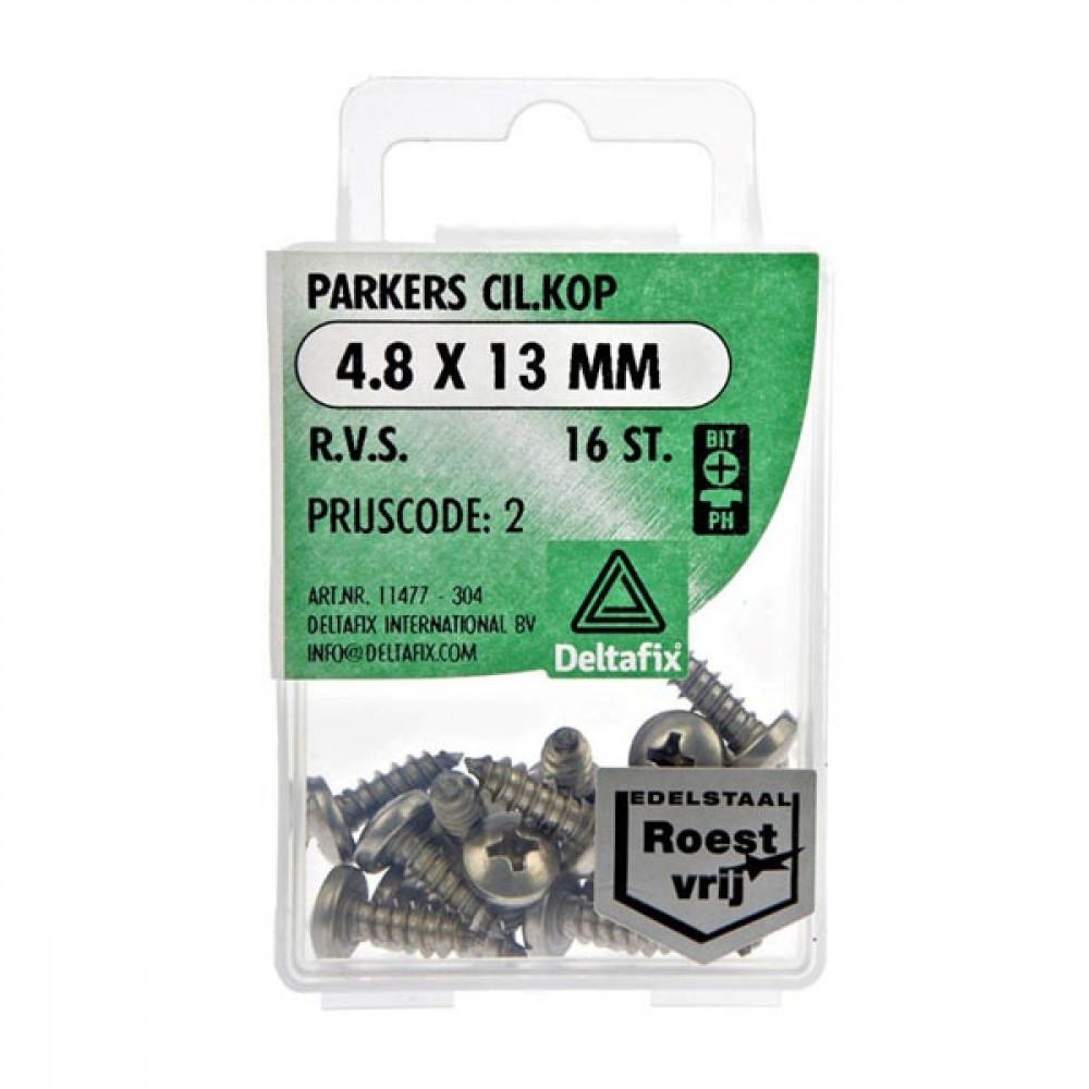 Deltafix Parker CK RVS 4.8x13mm Set 16st