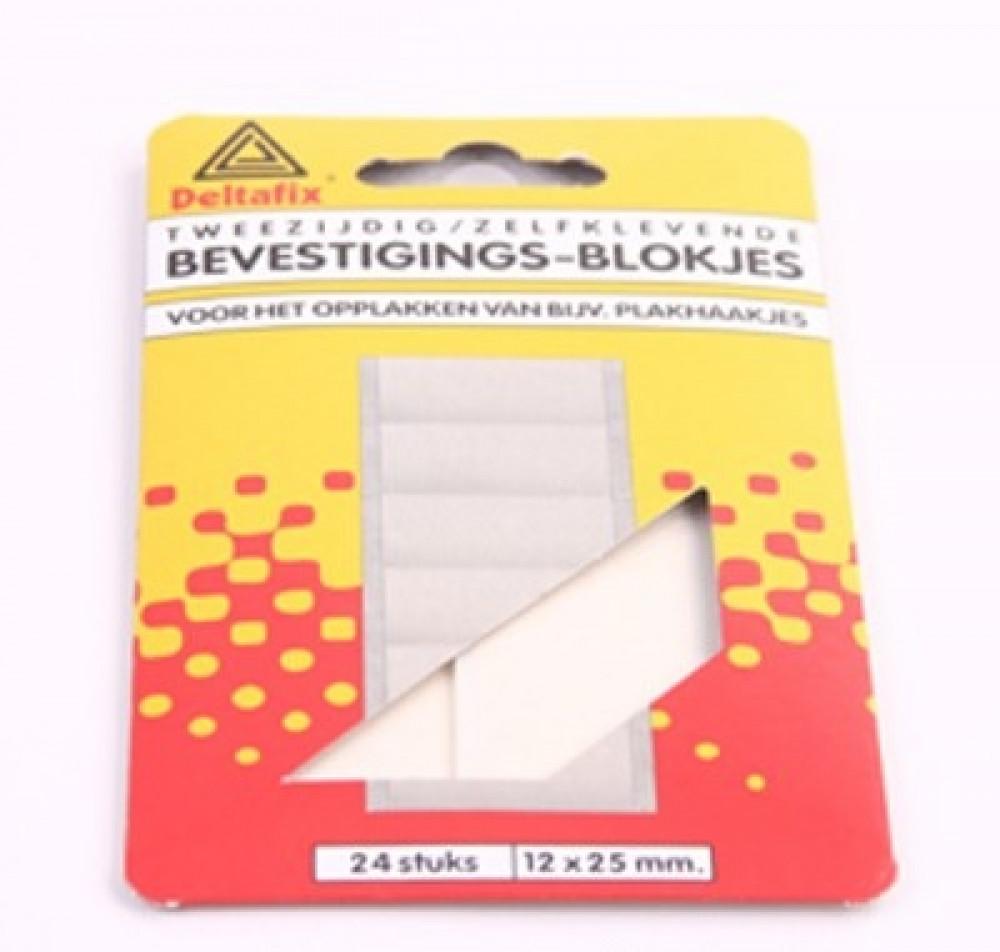 Deltafix Bevestigingsblokjes 25x12mm Wit 24st