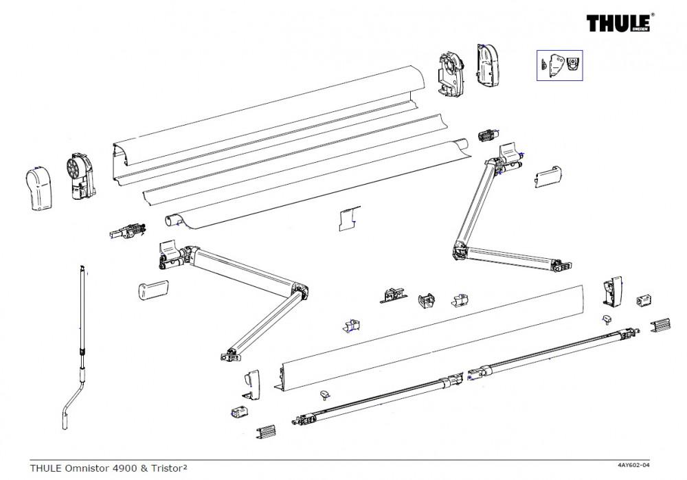 Thule Support Arm Oval 4900 3.50/4.50