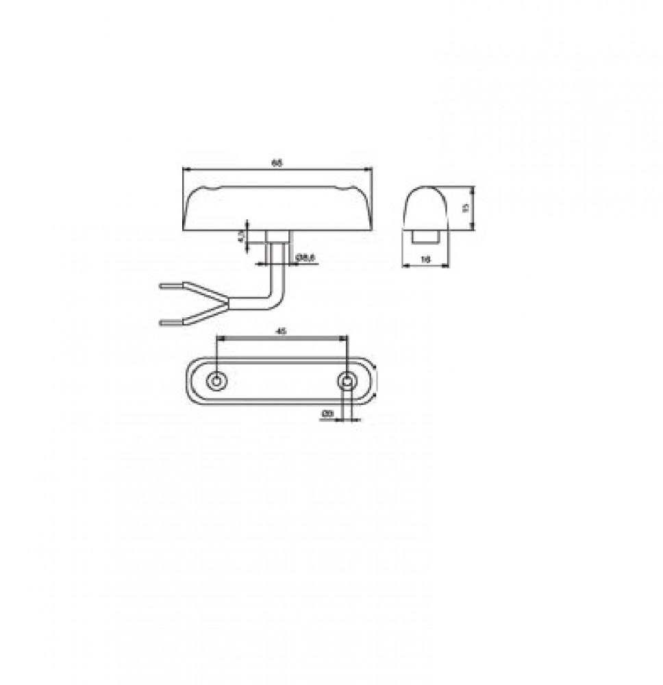 Jokon Markering LED S24-2 Rechthoekig Opbouw Rood