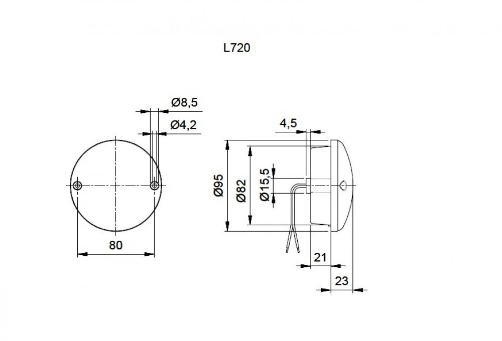 Jokon Achteruitrijlicht LED 720 Rond Wit