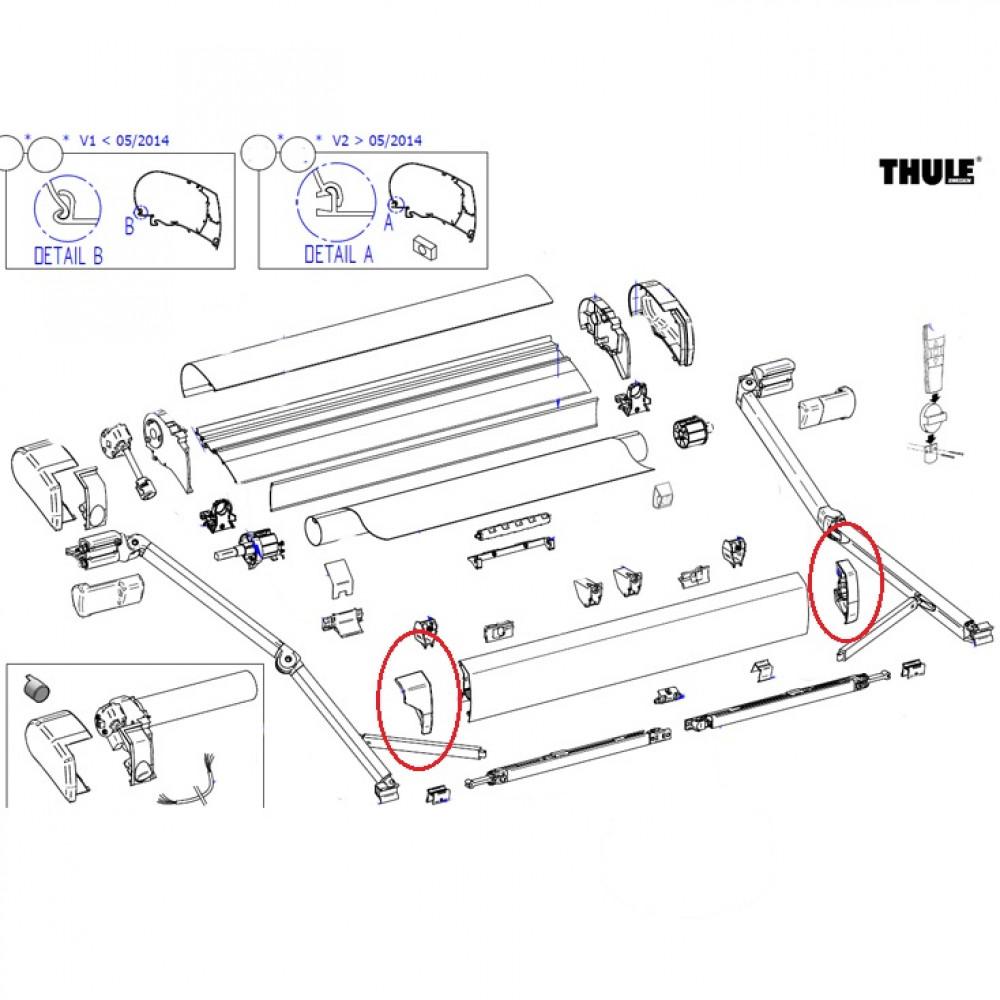 Thule Eindkap Lead Rail LH+RH 9200