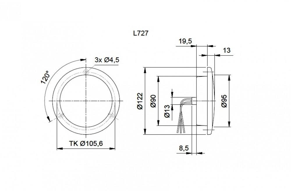 Jokon Remlicht/Achterlicht LED 727 Rond Wit