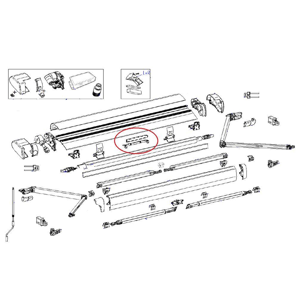 Thule 6300 Center Support Roller Tube