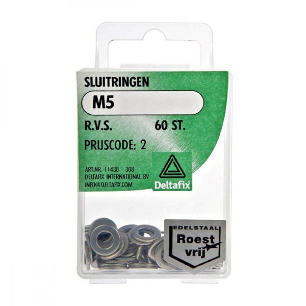 Sluitring RVS M5 Set 60st