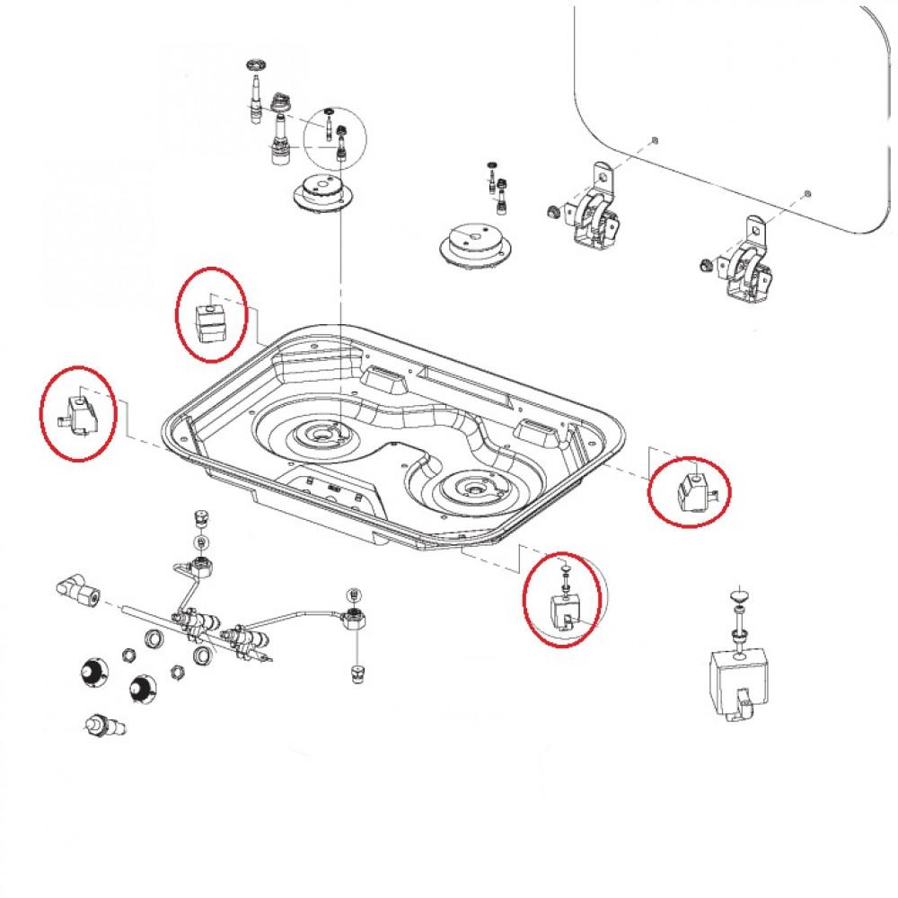 Dometic montageset kookplaat (4 st)