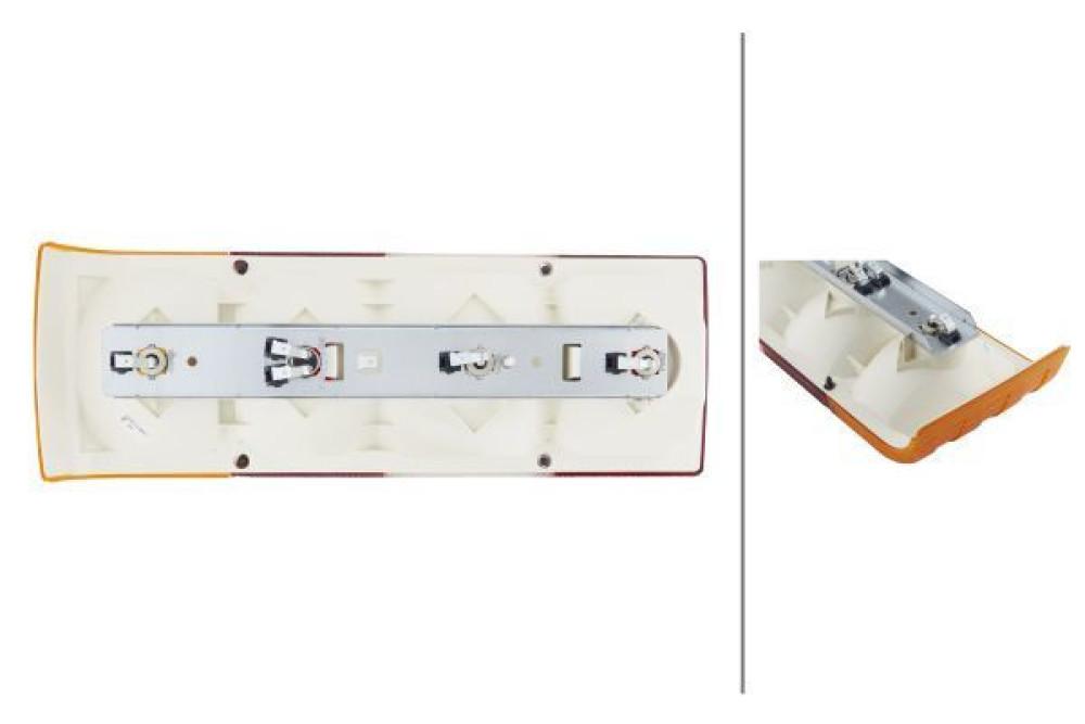 Hella Achterlicht Rem/ Knipper/ Mist/ Achteruitrij 4-Vaks Inbouw