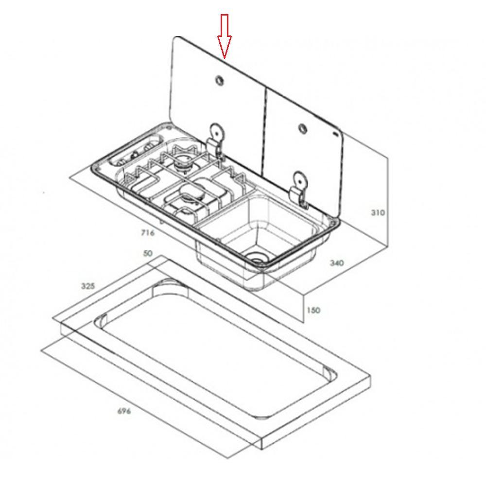 CAN FL1401 Glasplaat Linkerdeel