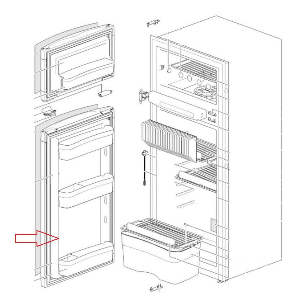 Thetford Deur Frameless Rechts N150/ N175/ N3185