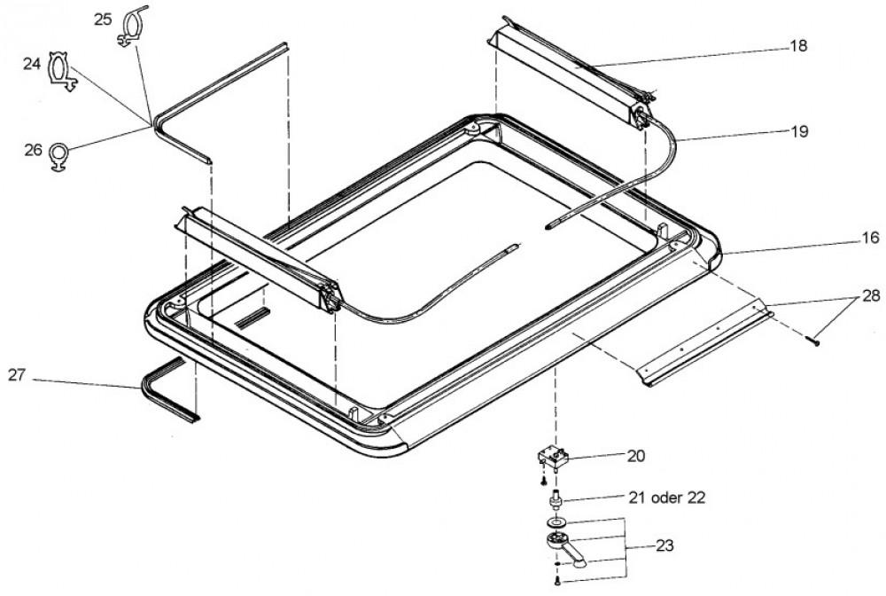 Dometic Heki 1 Aansdrijfasje v. dakdikte >55mm