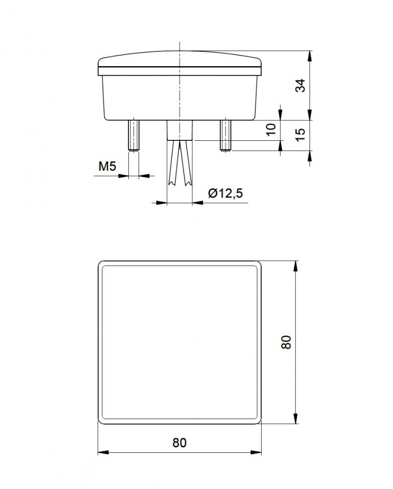 Jokon Knipperlicht/Achterlicht LED 280 Vierkant Wit