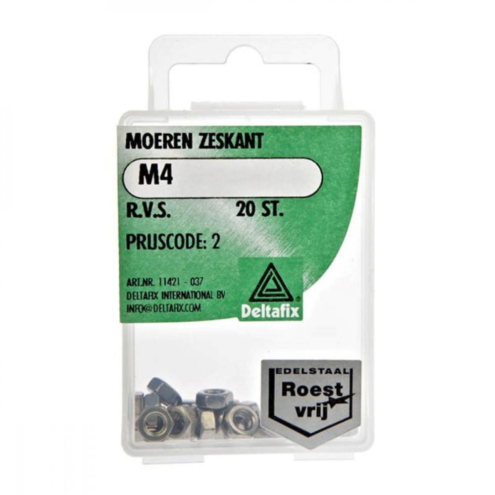 Moer Zeskant RVS M4 Set 20st