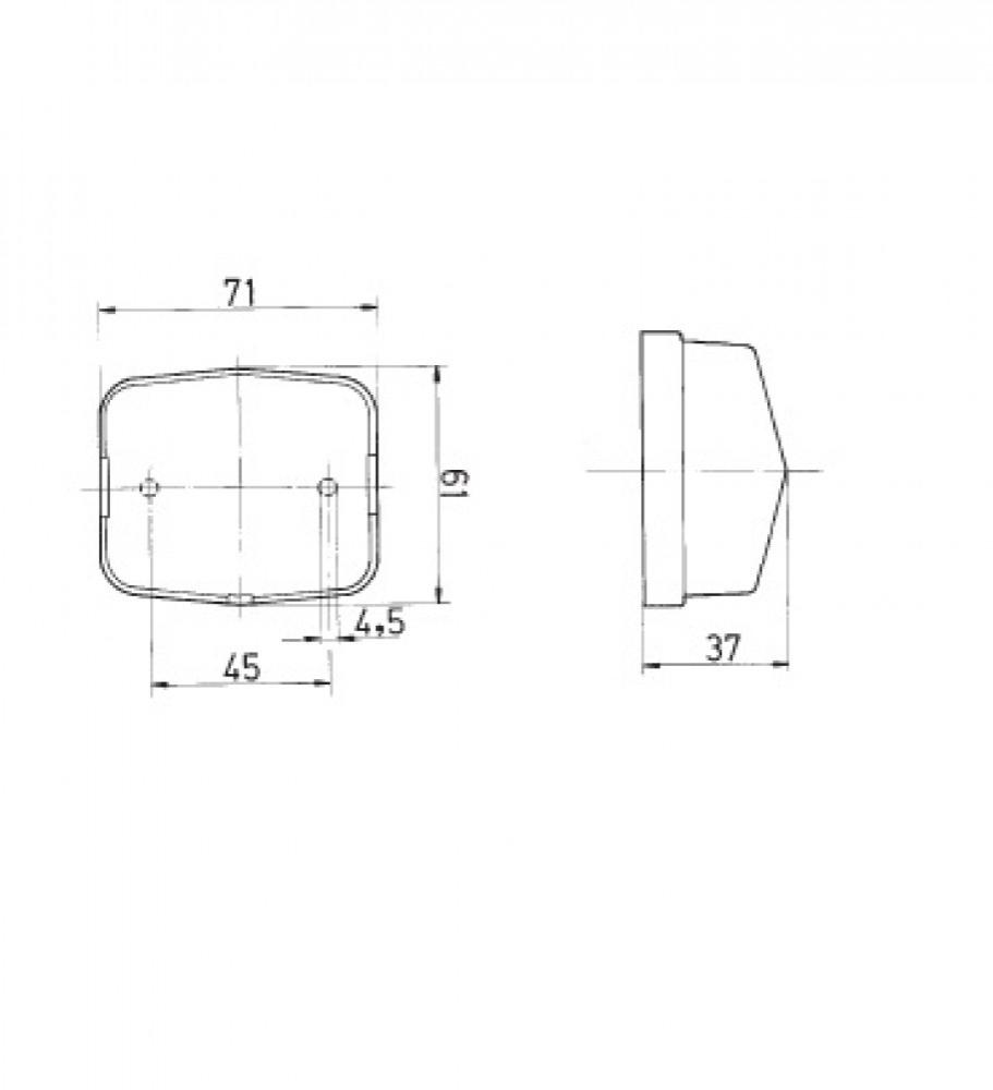 Jokon Markering SPL115 Rechthoekig Opbouw Rood/Wit