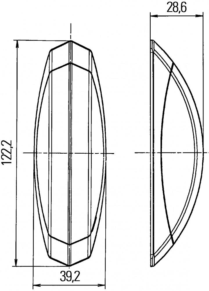 Hella Markering Ovaal Opbouw Rood/Wit Wit Frame Rechts