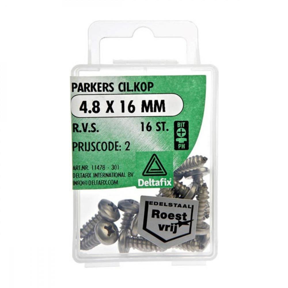 Parker CK RVS 4.8x16mm Set 16st