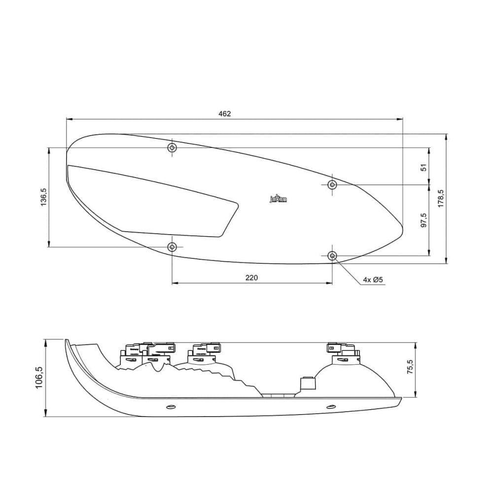 Jokon Achterlicht L3000 Knipper/ Rem/ Mist/ Reflector Rond/ Achteruit Links