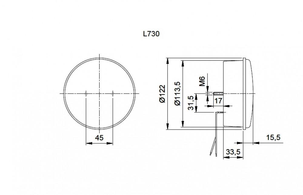 Jokon Achteruitrijlicht LED 730 met Reflector Rond Wit/Rood