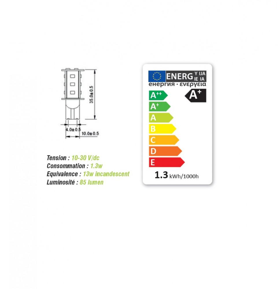 Vechline LED Lamp T10 1.3W/85Lumen/15Leds