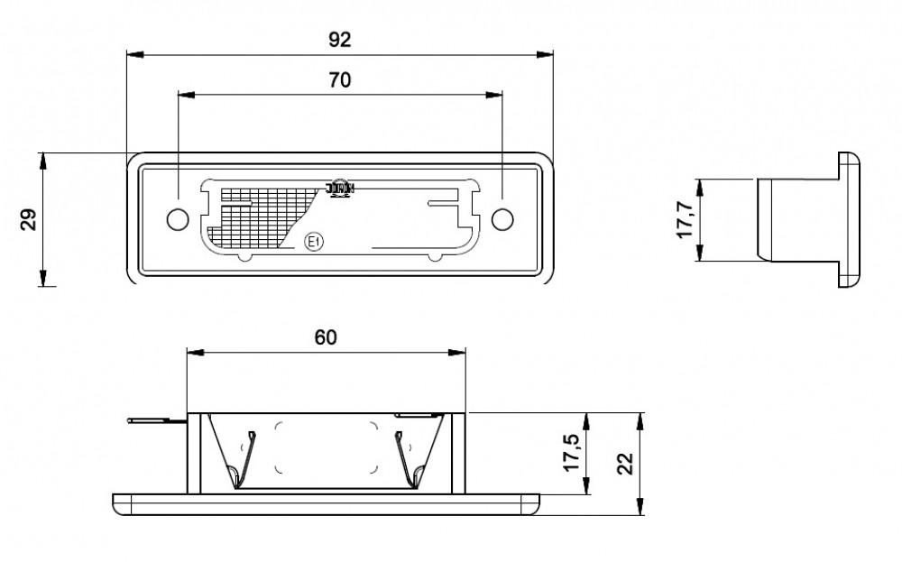 Jokon Kentekenverlichting K570 Inbouw Links 12/24V