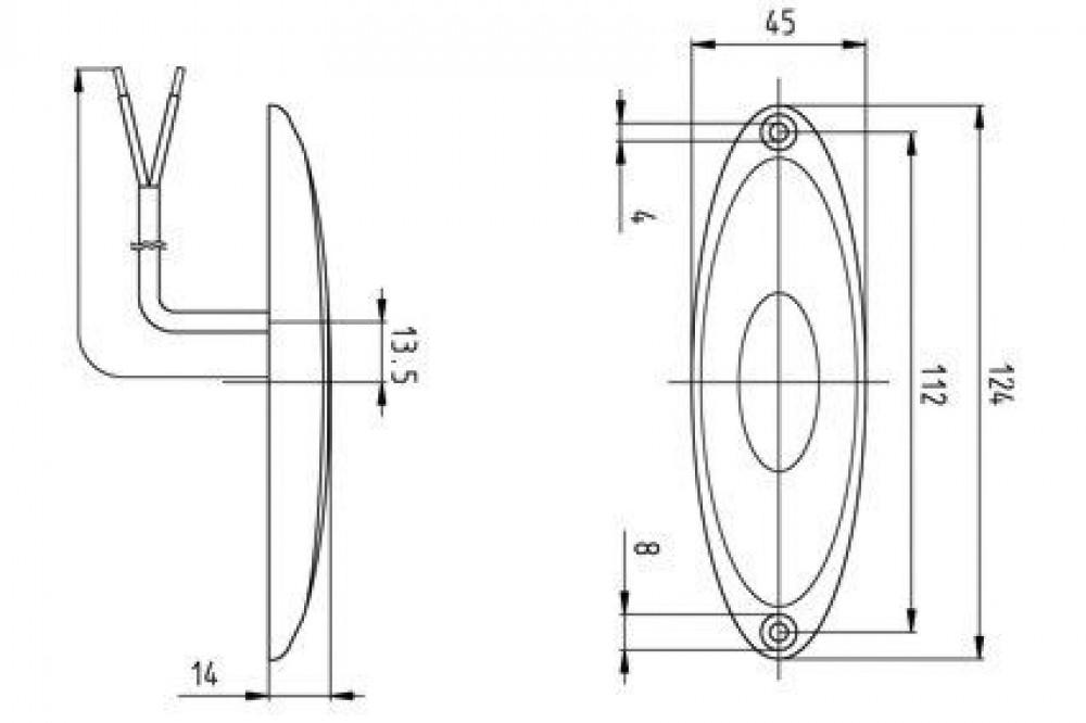 Jokon Breedtelicht LED PLR2010 met Reflector Ovaal Opbouw Wit Wit Frame