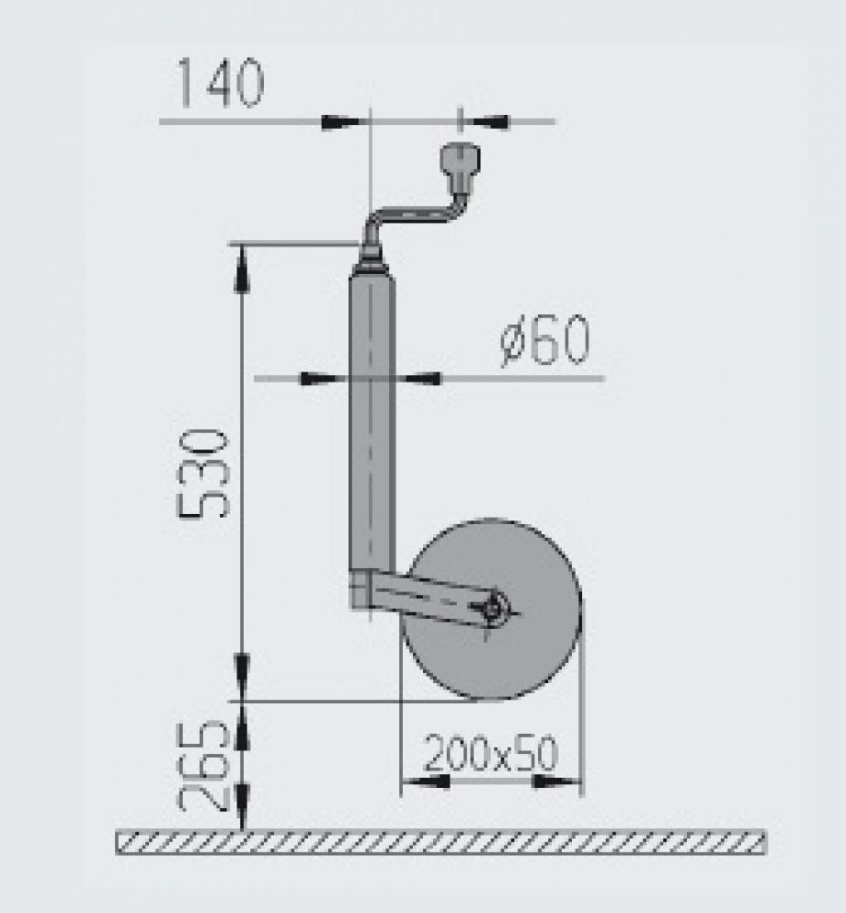 AL-KO Neuswiel Profi Star Stalen Velg 200x50mm 60mm